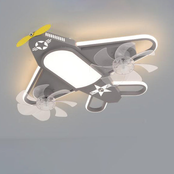 LED Ceiling Fan Light | Kids Airplane Design | Iron Acrylic | Flush Mount | Lologe