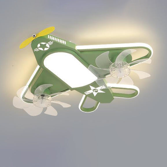 LED Ceiling Fan Light | Kids Airplane Design | Iron Acrylic | Flush Mount | Lologe