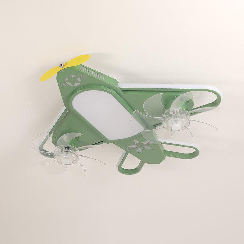 LED Ceiling Fan Light | Kids Airplane Design | Iron Acrylic | Flush Mount | Lologe