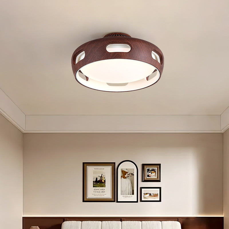Nordic Bladeless LED Ceiling Fan Light | Acrylic Semi Flush Mount Bedroom | Lologe