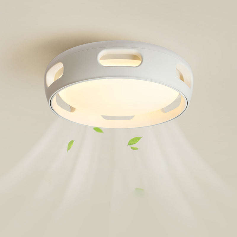 Nordic Bladeless LED Ceiling Fan Light | Acrylic Semi Flush Mount Bedroom | Lologe