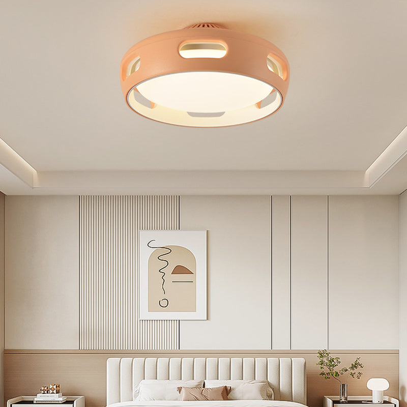 Nordic Bladeless LED Ceiling Fan Light | Acrylic Semi Flush Mount Bedroom | Lologe
