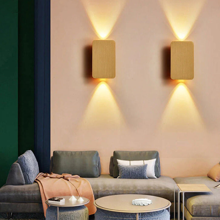 LED Wall Sconce for Hallway | Aluminum Rectangular 2-Light Minimalist Design | Lologe