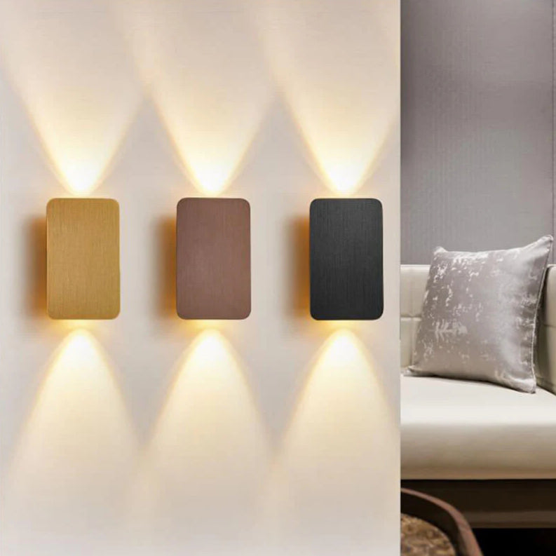 LED Wall Sconce for Hallway | Aluminum Rectangular 2-Light Minimalist Design | Lologe
