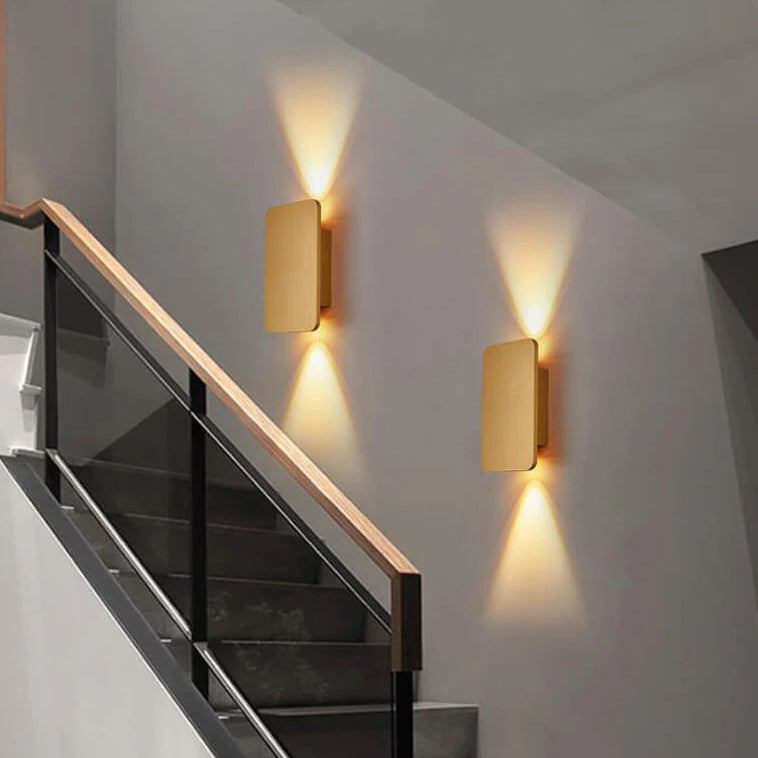 LED Wall Sconce for Hallway | Aluminum Rectangular 2-Light Minimalist Design | Lologe