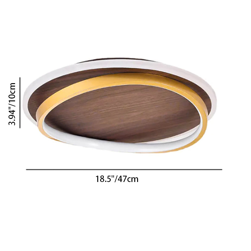 LED Flush Mount Ceiling Light | Living Room Walnut Grain Nordic Design | Lologe