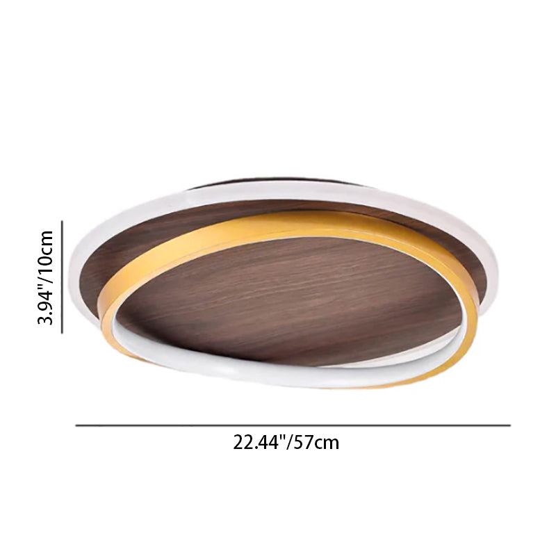 LED Flush Mount Ceiling Light | Living Room Walnut Grain Nordic Design | Lologe