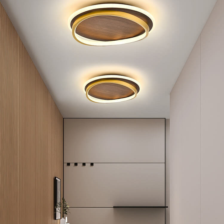LED Flush Mount Ceiling Light | Living Room Walnut Grain Nordic Design | Lologe