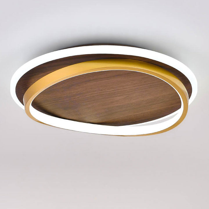 LED Flush Mount Ceiling Light | Living Room Walnut Grain Nordic Design | Lologe