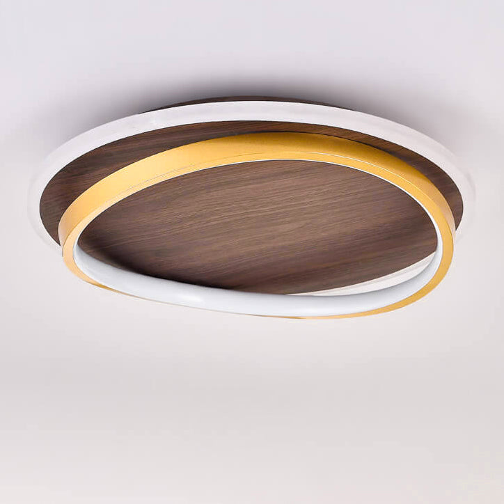 LED Flush Mount Ceiling Light | Living Room Walnut Grain Nordic Design | Lologe