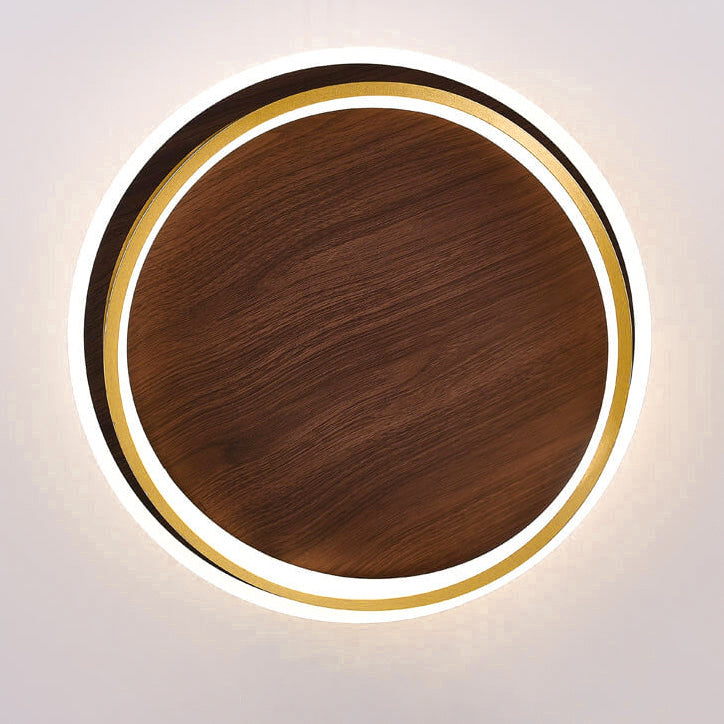 LED Flush Mount Ceiling Light | Living Room Walnut Grain Nordic Design | Lologe