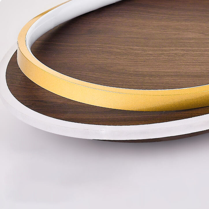 LED Flush Mount Ceiling Light | Living Room Walnut Grain Nordic Design | Lologe