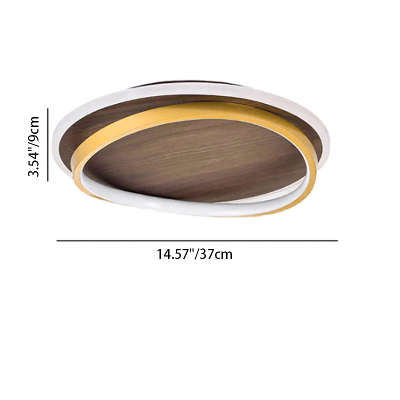 LED Flush Mount Ceiling Light | Living Room Walnut Grain Nordic Design | Lologe