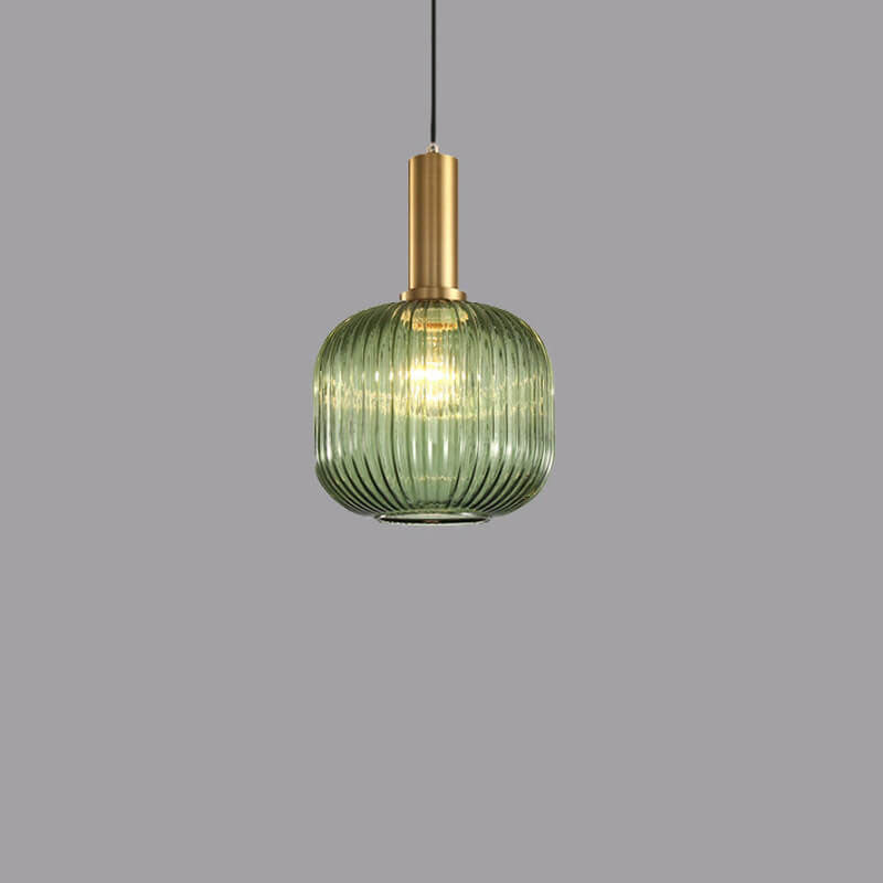 Glass Lantern Pendant Light | Dining Room Striped Glass Modern Minimalist | Lologe