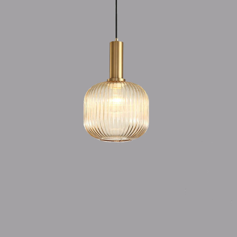 Glass Lantern Pendant Light | Dining Room Striped Glass Modern Minimalist | Lologe
