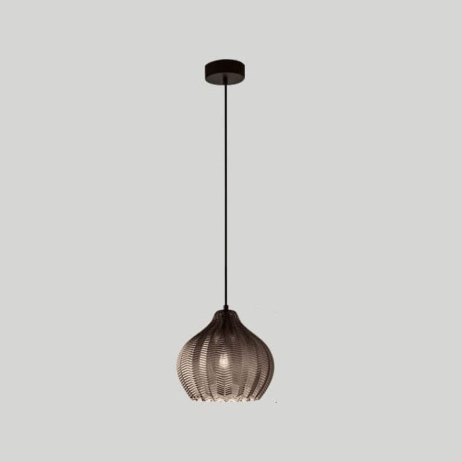 Glass Pendant Light for Dining Room | Textured Wavy Glass Modern Barrel Design | Lologe