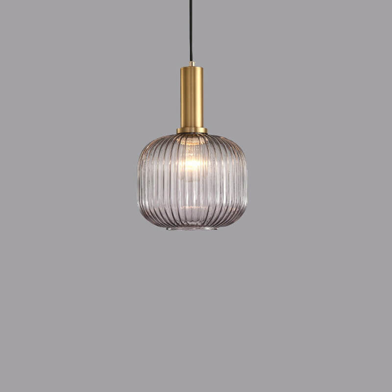 Glass Lantern Pendant Light | Dining Room Striped Glass Modern Minimalist | Lologe