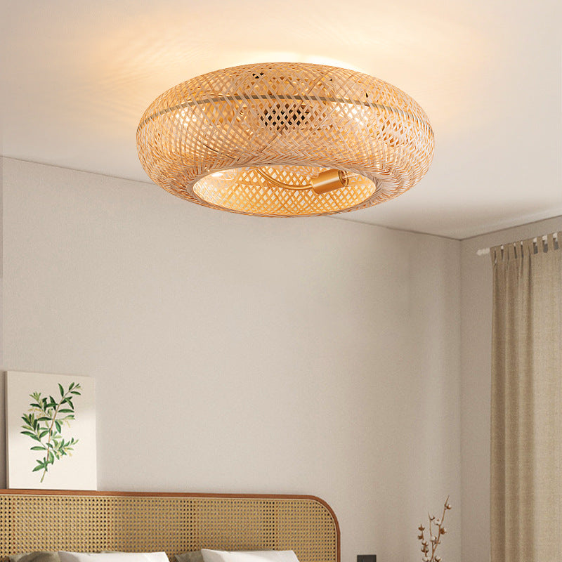 Bamboo Ceiling Fan with Light | Coastal Rattan Style | Indoor Lighting | Lologe