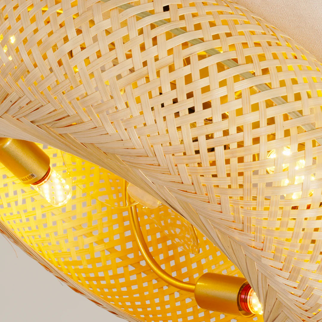 Bamboo Ceiling Fan with Light | Coastal Rattan Style | Indoor Lighting | Lologe
