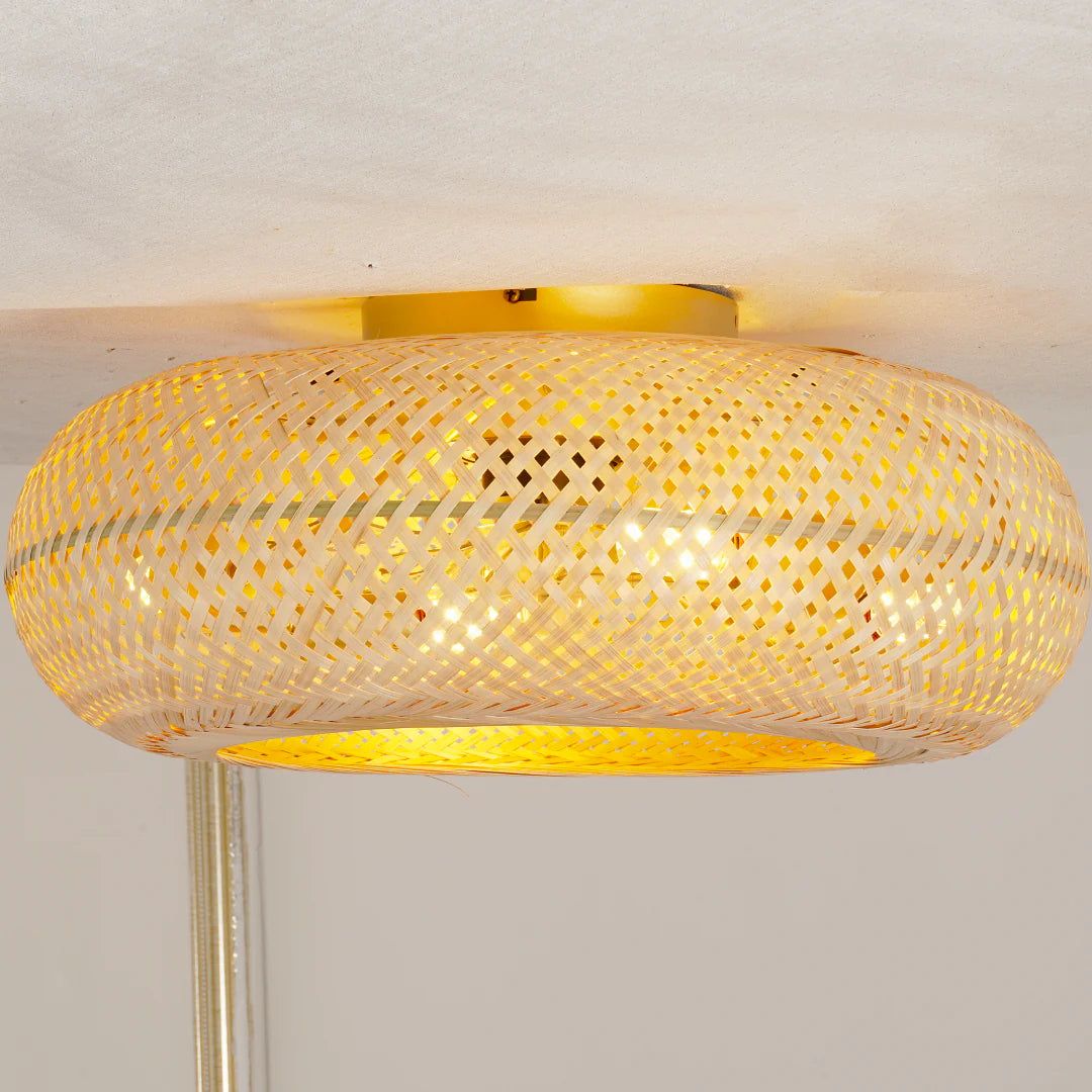 Bamboo Ceiling Fan with Light | Coastal Rattan Style | Indoor Lighting | Lologe