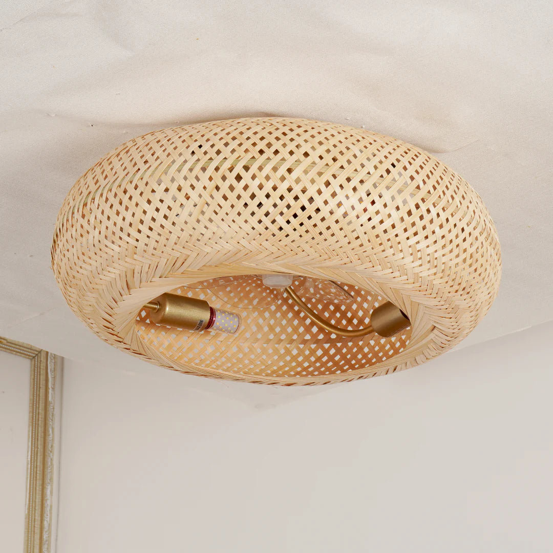 Bamboo Ceiling Fan with Light | Coastal Rattan Style | Indoor Lighting | Lologe