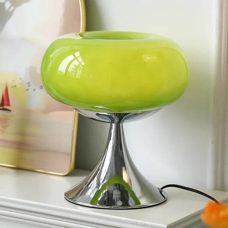 Bauhaus Table Lamp | Apple-Shaped Glass Accent Light for Living Room | Lologe