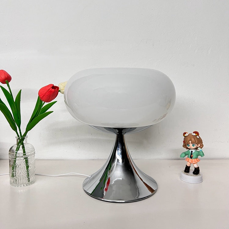 Bauhaus Table Lamp | Apple-Shaped Glass Accent Light for Living Room | Lologe