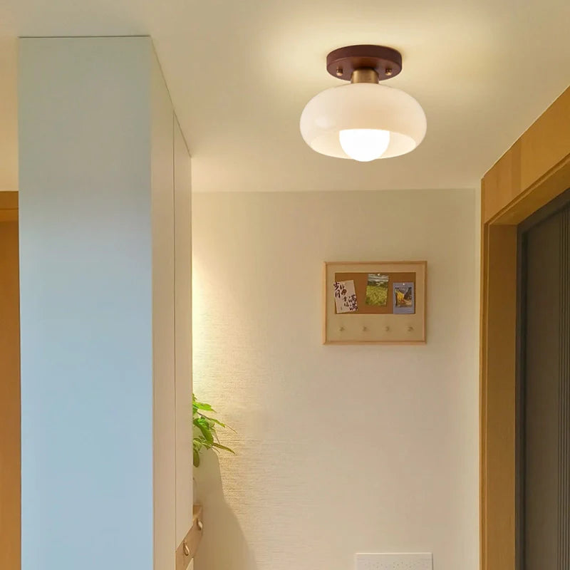 Wood Ceiling Light | Modern Flush Mount Fixture | Natural Wood Lighting | Lologe
