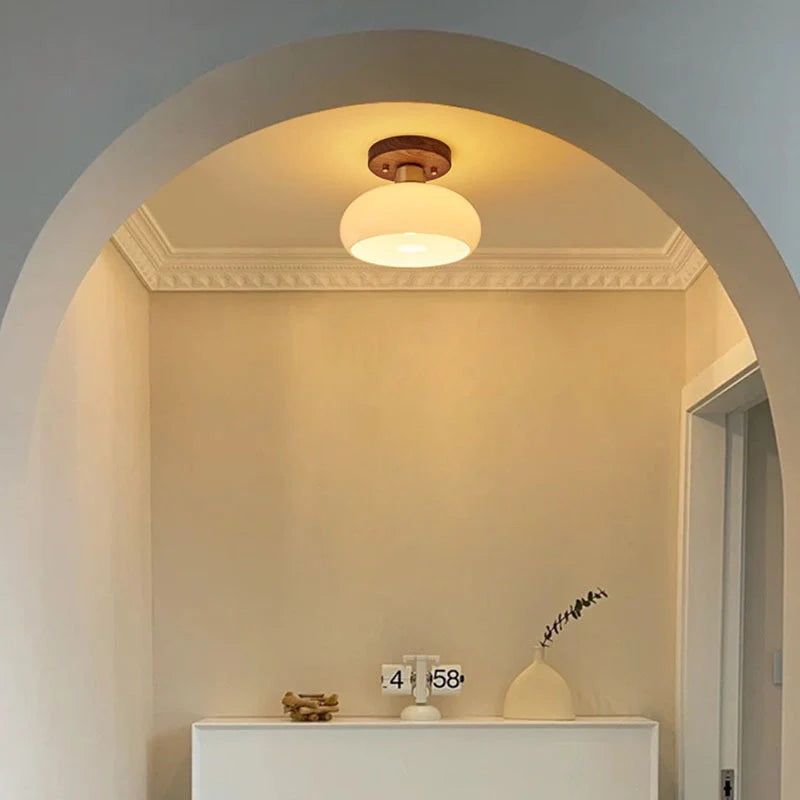 Wood Ceiling Light | Modern Flush Mount Fixture | Natural Wood Lighting | Lologe