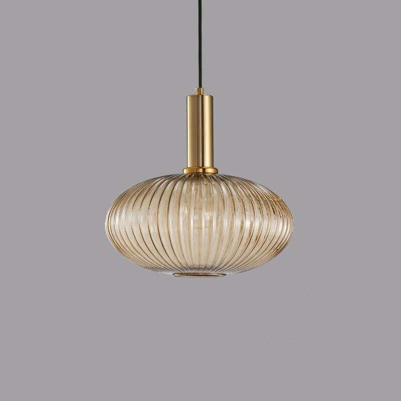 Glass Lantern Pendant Light | Dining Room Striped Glass Modern Minimalist | Lologe