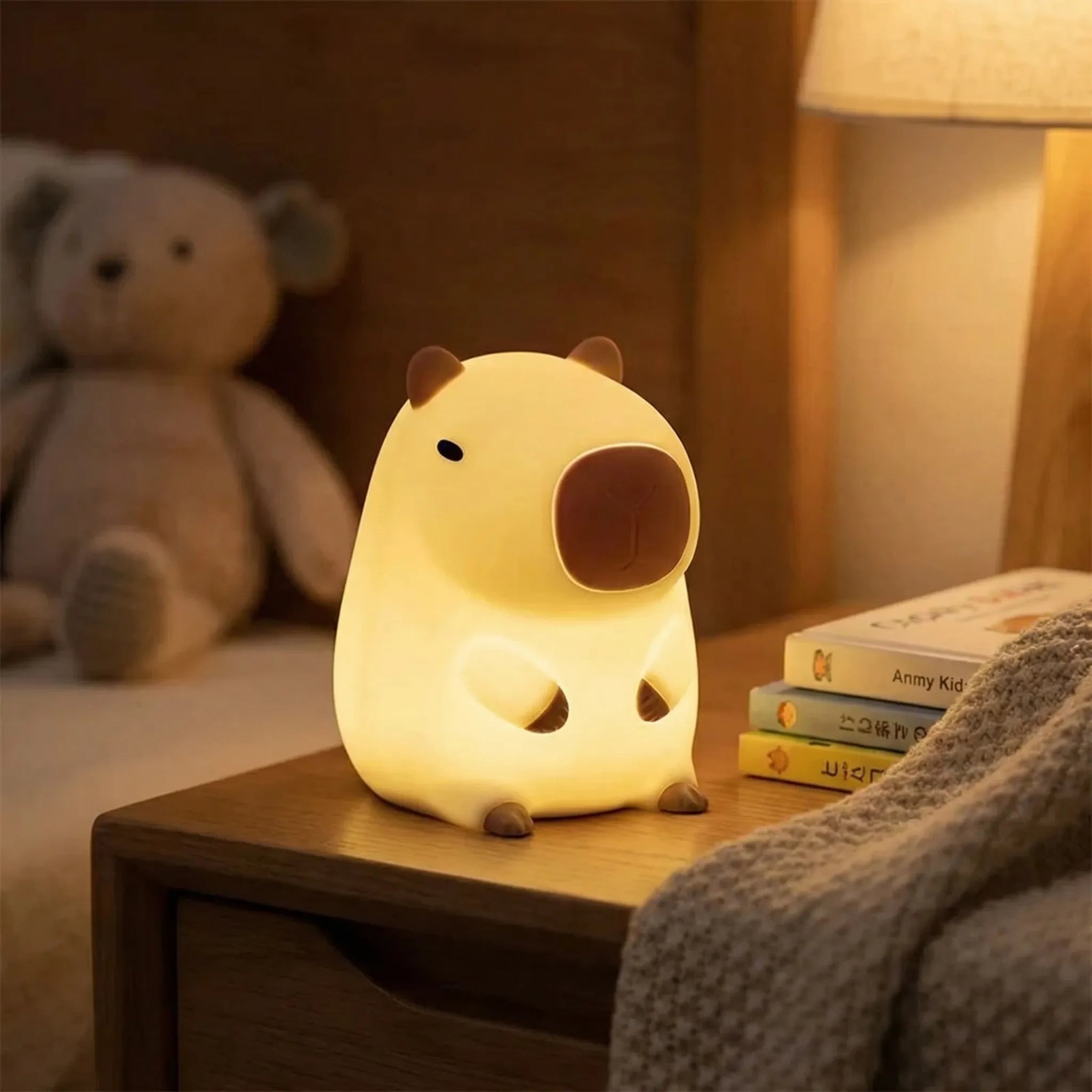 Cabyglow - Cartoon Capybara Shaped Night Lamp- Bedside Night Lighting