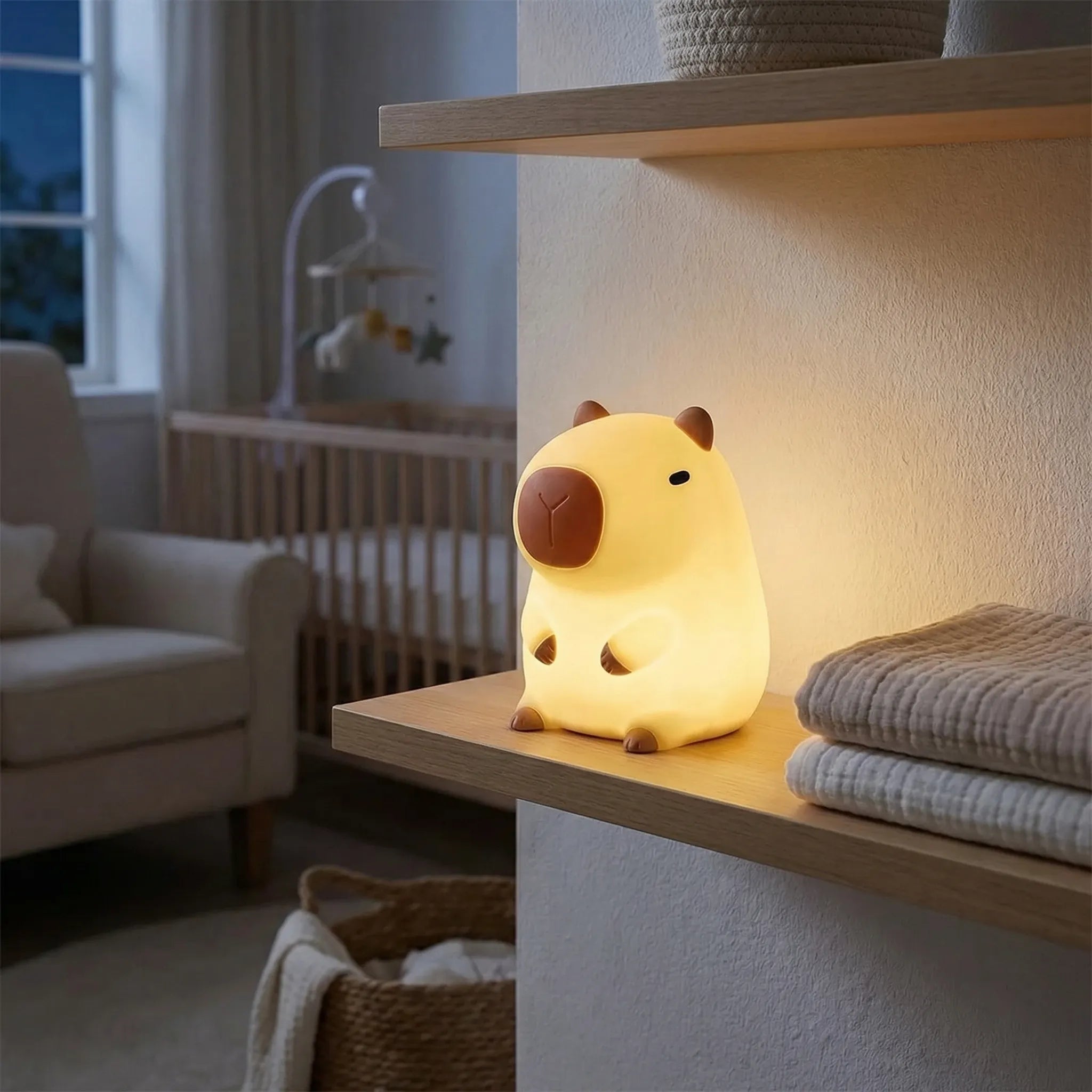 Cabyglow - Cartoon Capybara Shaped Night Lamp- Bedside Night Lighting