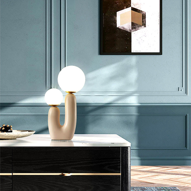 Modern Table Lamp | Cactus-Inspired Glass Accent Light for Living Room | Lologe