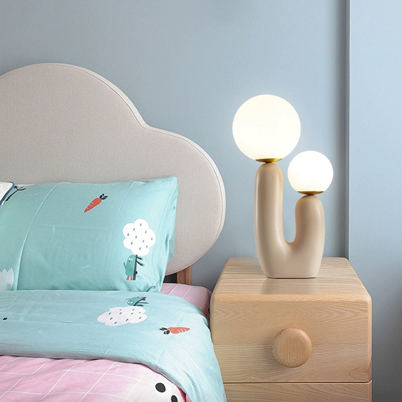 Modern Table Lamp | Cactus-Inspired Glass Accent Light for Living Room | Lologe