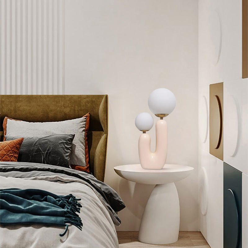 Modern Table Lamp | Cactus-Inspired Glass Accent Light for Living Room | Lologe