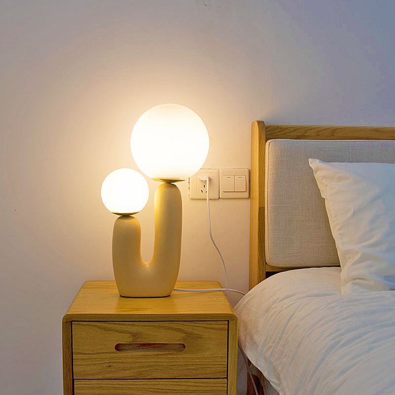 Modern Table Lamp | Cactus-Inspired Glass Accent Light for Living Room | Lologe