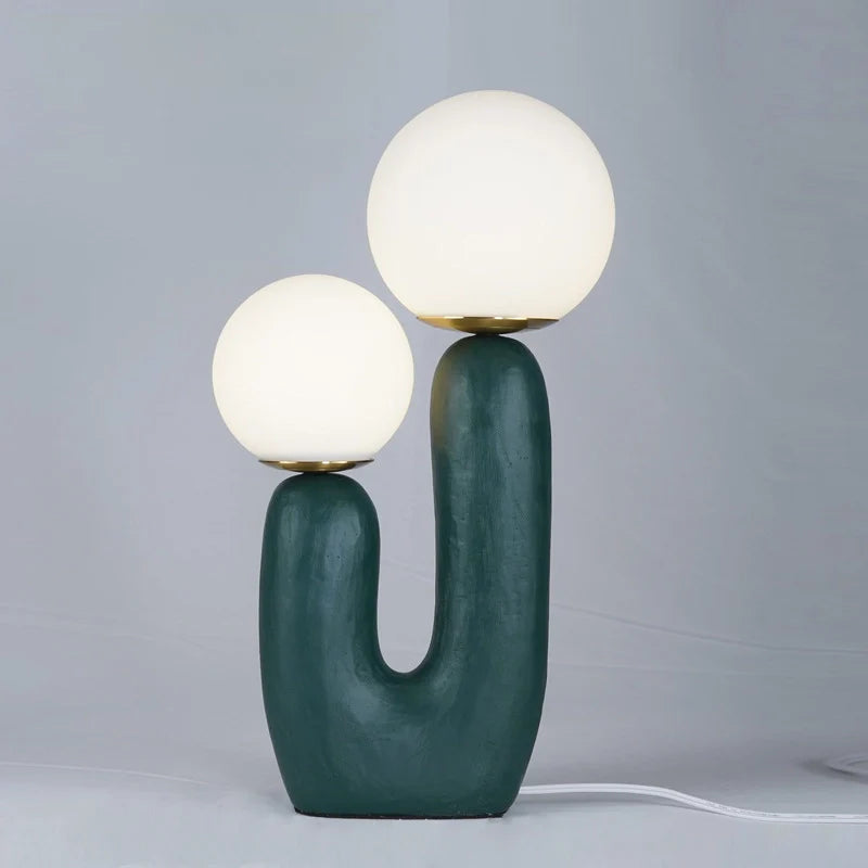 Modern Table Lamp | Cactus-Inspired Glass Accent Light for Living Room | Lologe
