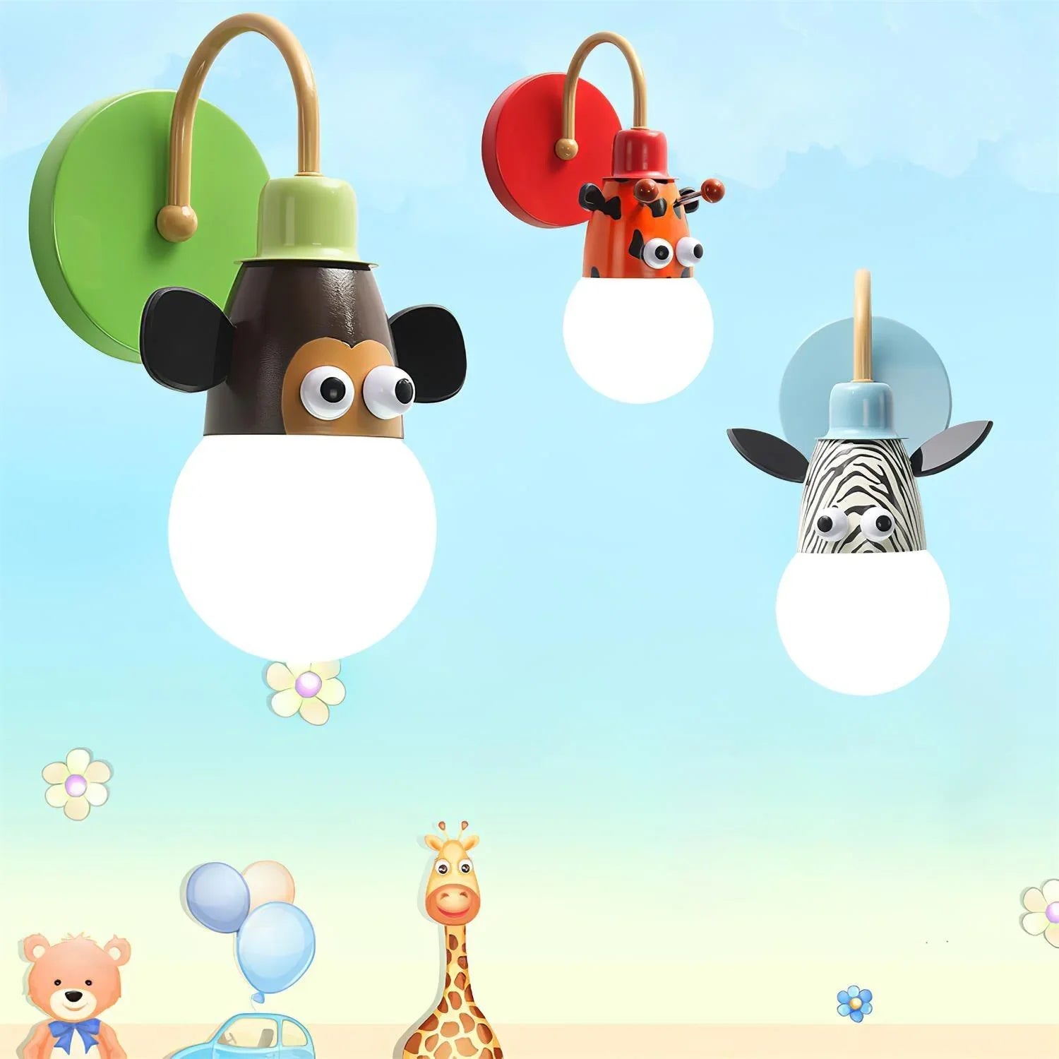 Animal Wall Lamp | Kids Room Cartoon Wall Light Modern Decor | Lologe