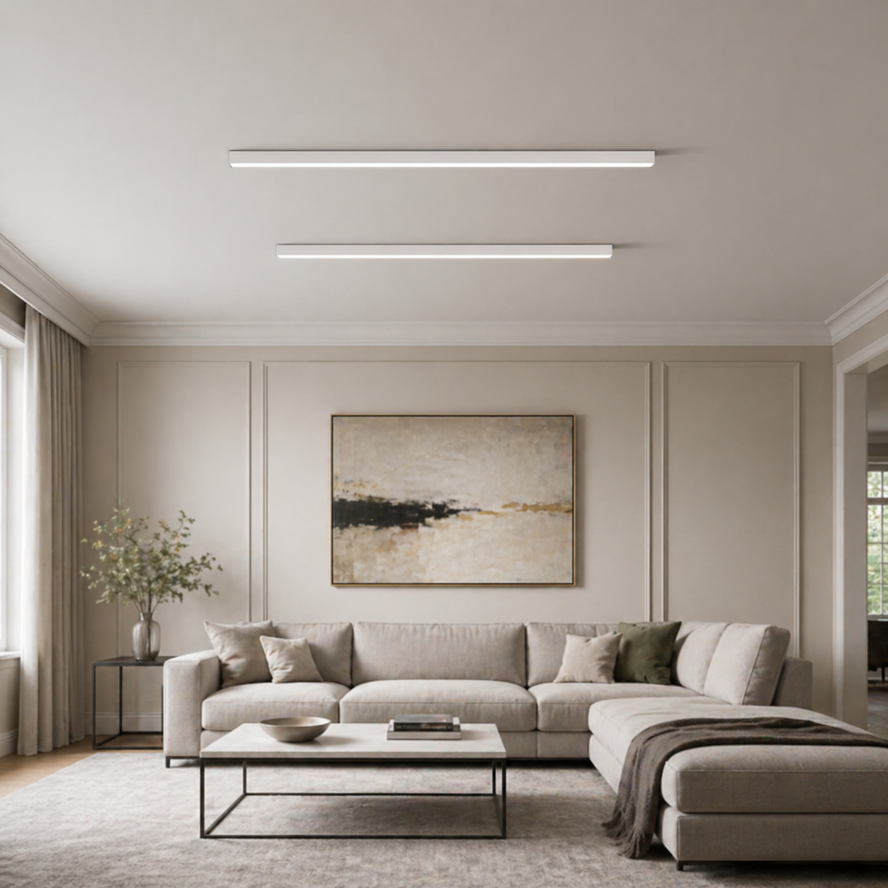Modern Linear LED Ceiling Light | Hallway | Linear Design | Flush Mount | Minimalist | Lologe