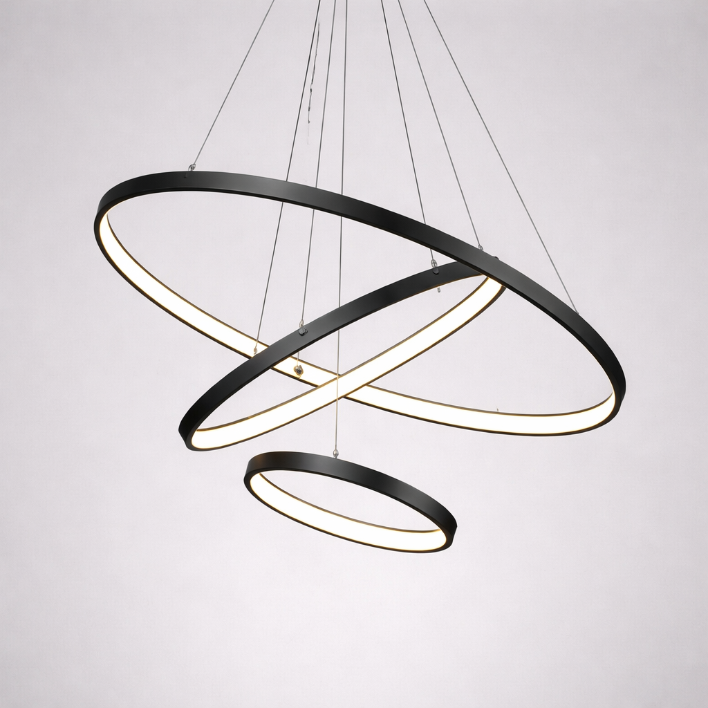 Lumivara - Multi-Ring LED Ceiling Chandelier- Illuminate Living Spaces