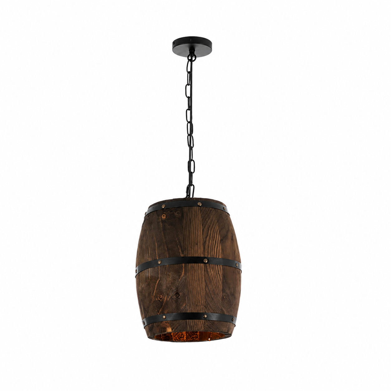 Rustic Barrel Pendant Light | Dining Room Ambience | Wooden Wine Barrel Design | Lologe