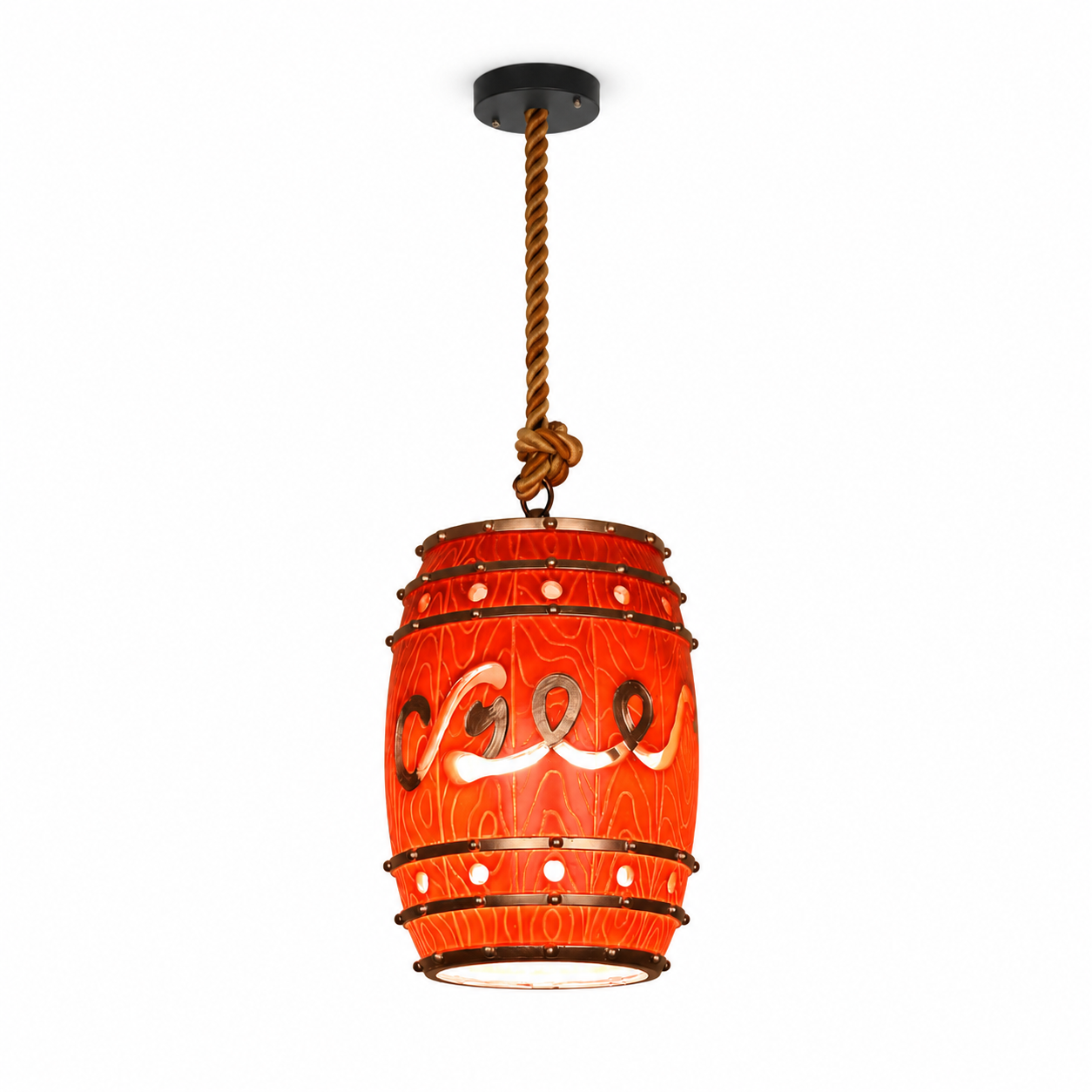 Wine Barrel Pendant Light | Dining Room Ambience | Vintage Resin Rustic Style | Lologe