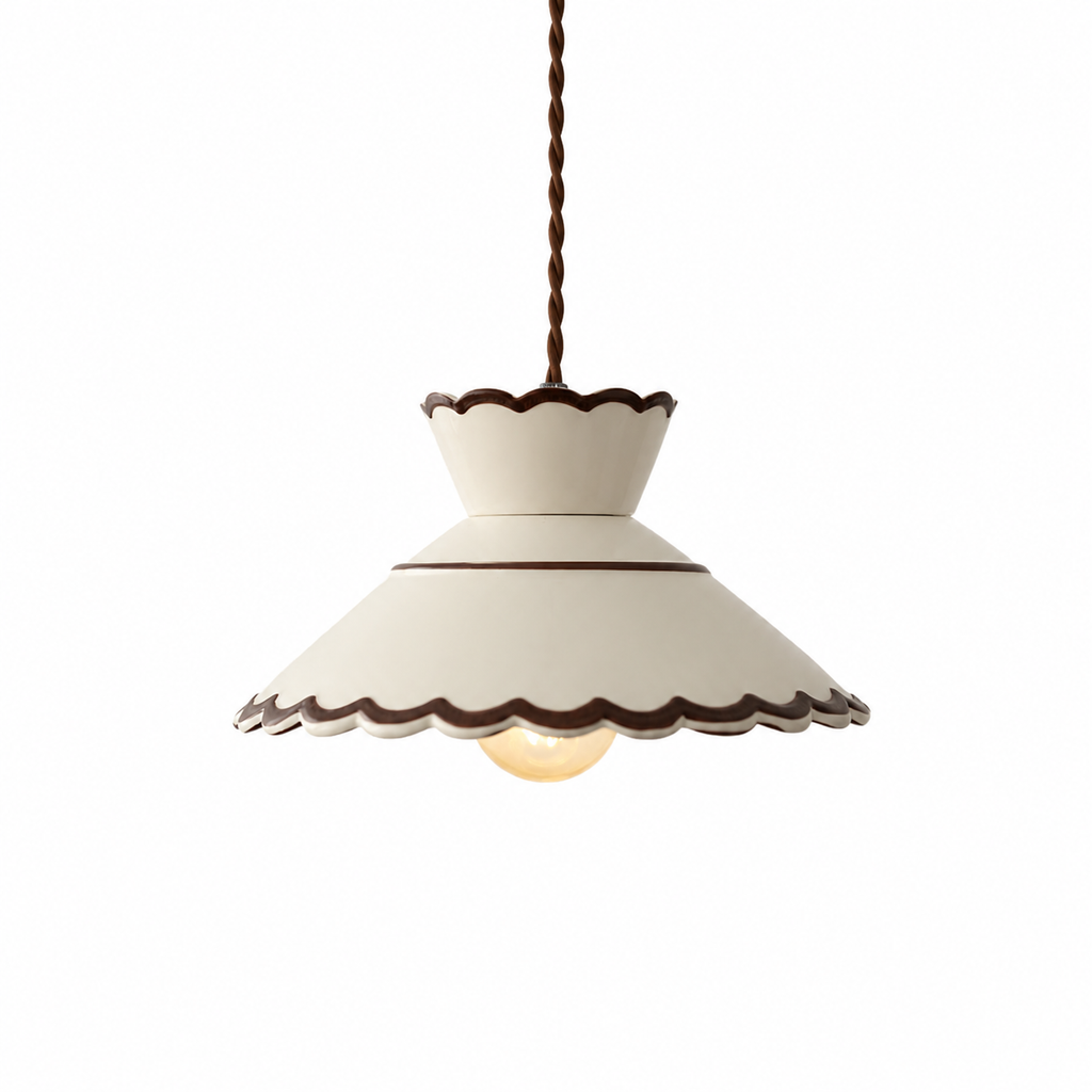 French Ceramic Iron Cone Pendant Light | Bedroom Living Room | Lologe