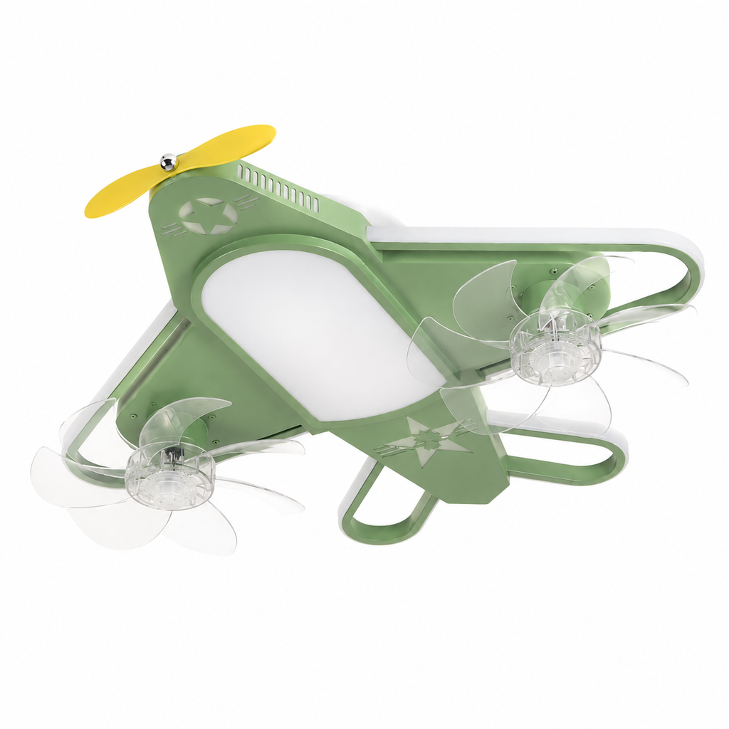 LED Ceiling Fan Light | Kids Airplane Design | Iron Acrylic | Flush Mount | Lologe