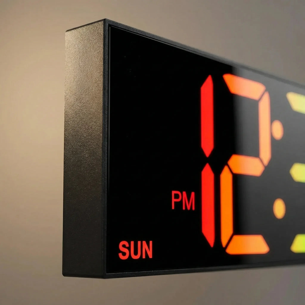 Chromawall - Large LED Wall Clock With Remote- Wall-Mounted Time Display