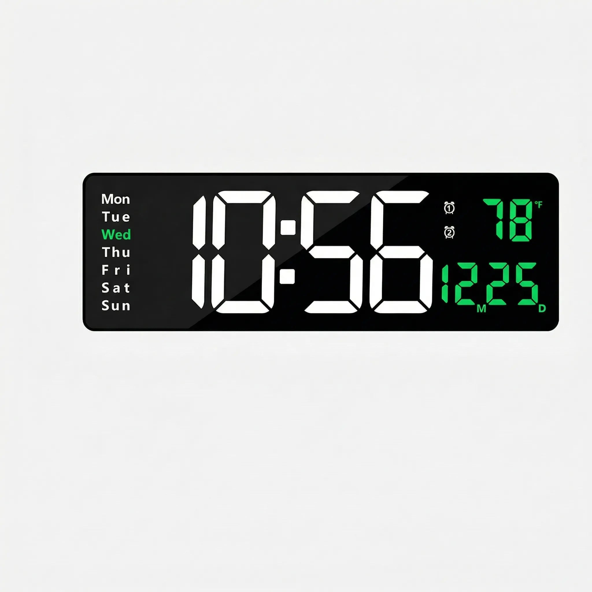 Chromawall - Large LED Wall Clock With Remote- Wall-Mounted Time Display