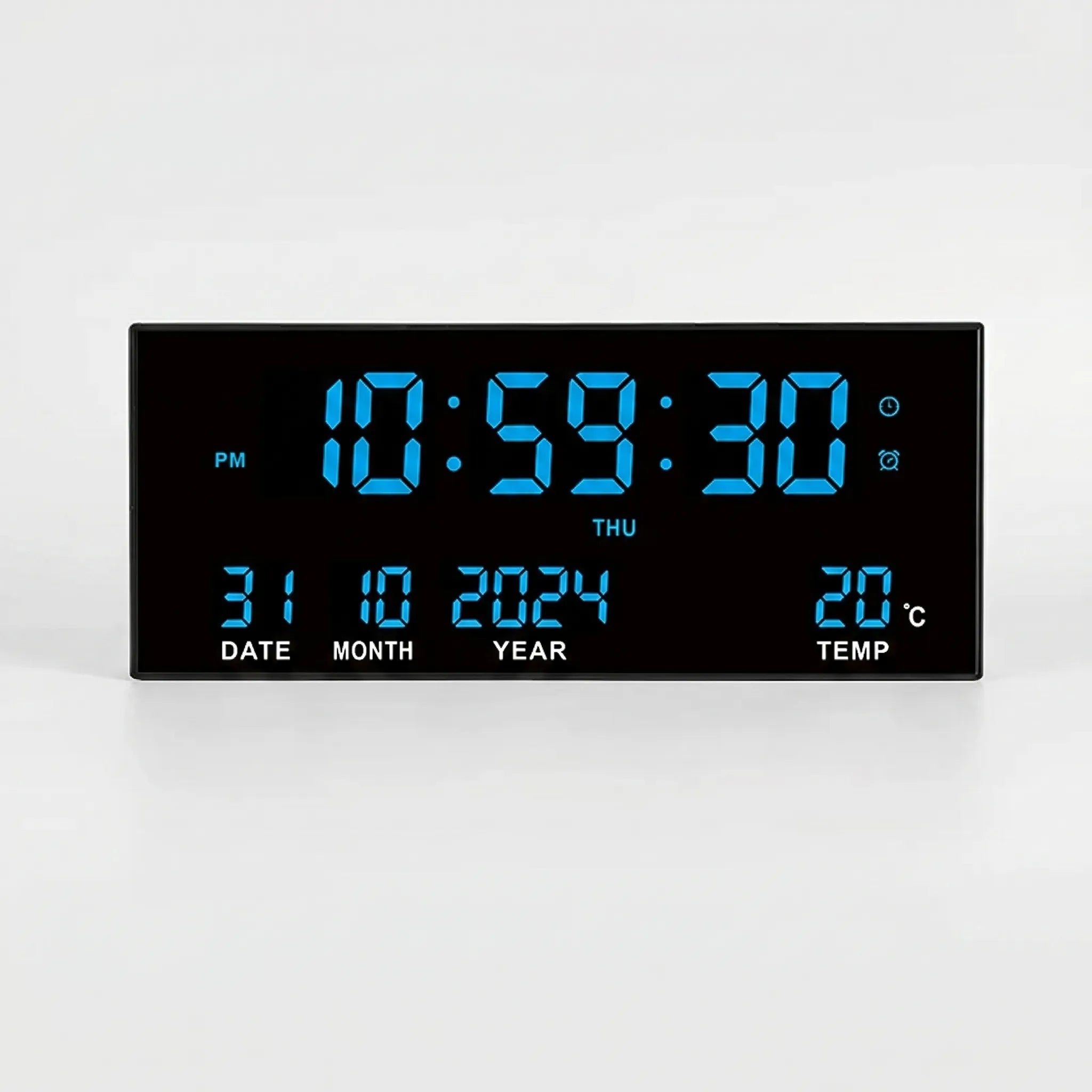 Chronovex - Large LED Digital Wall Clock With Calendar- Wall-Mounted Timekeeping