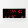 Chronovex - Large LED Digital Wall Clock With Calendar- Wall-Mounted Timekeeping