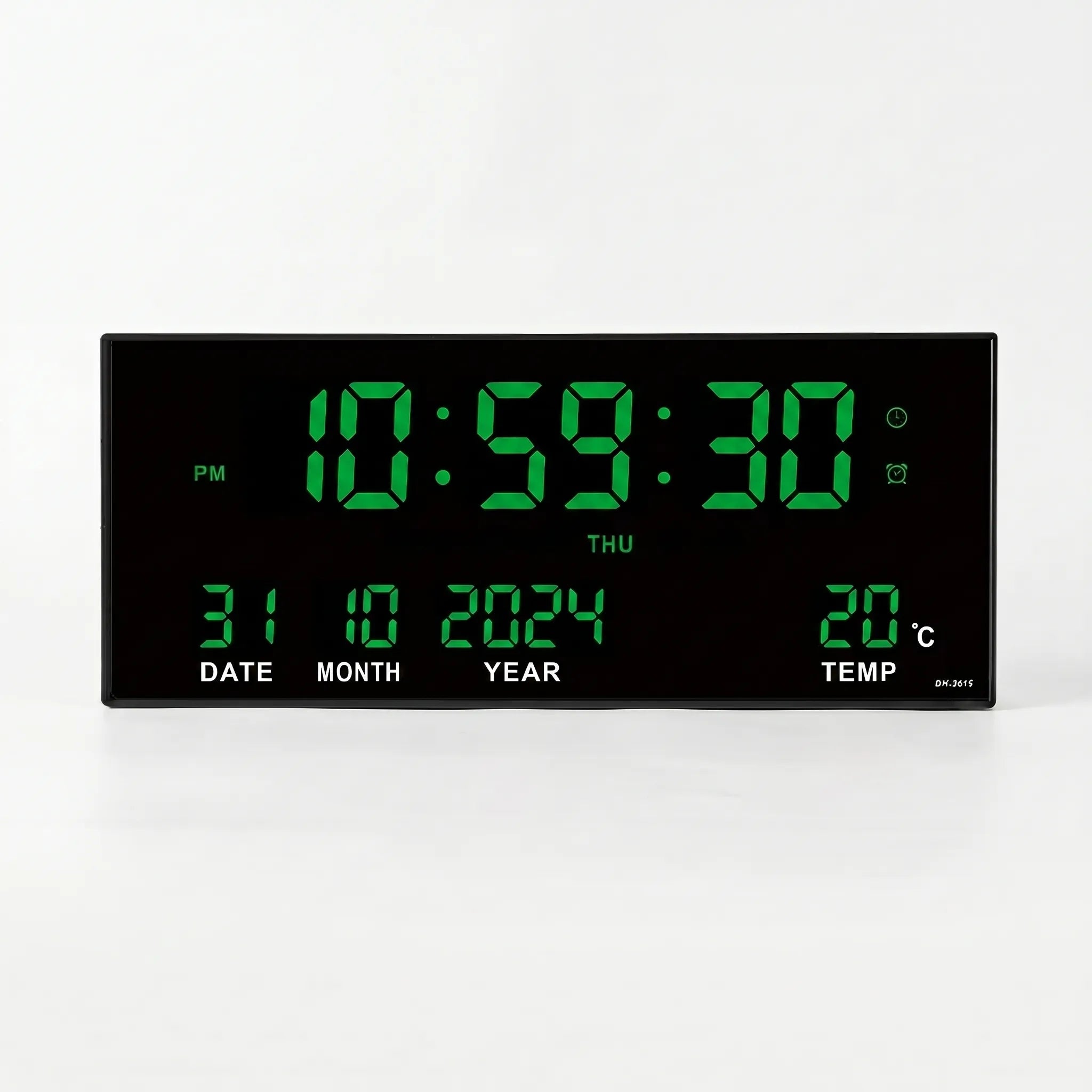 Chronovex - Large LED Digital Wall Clock With Calendar- Wall-Mounted Timekeeping