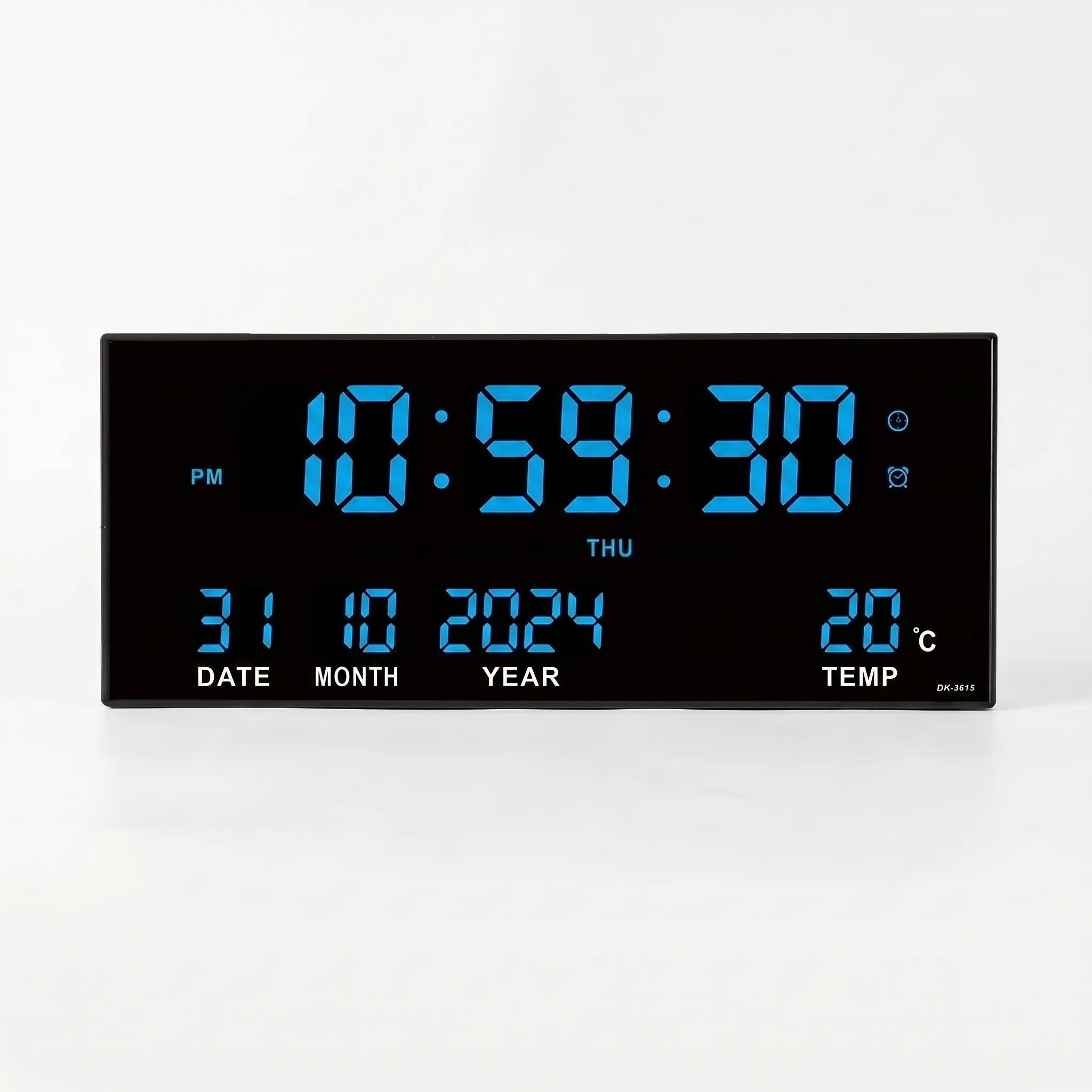 Chronovex - Large LED Digital Wall Clock With Calendar- Wall-Mounted Timekeeping